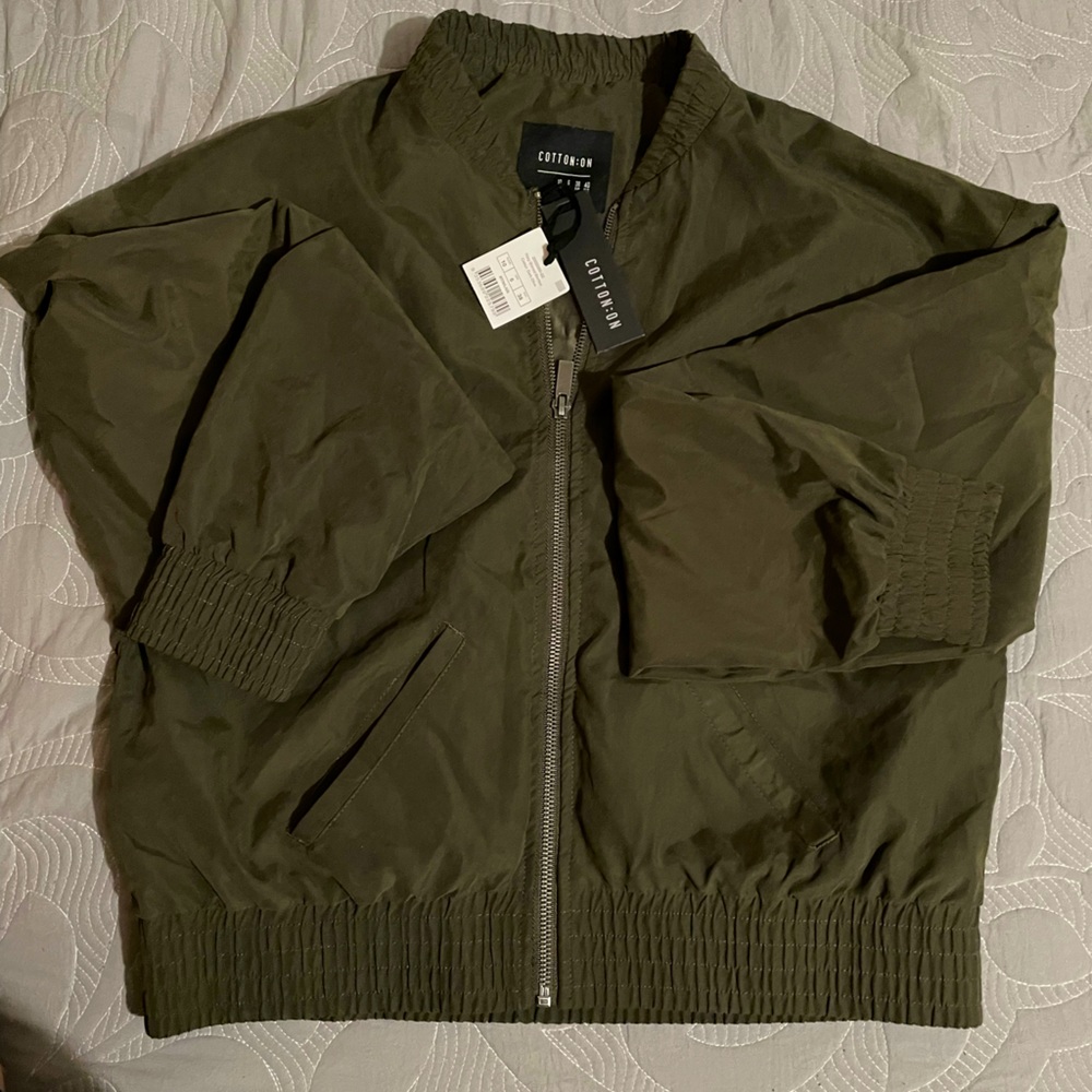 Forest Green Bomber Cotton On Jacket Size 6 Small/Medium